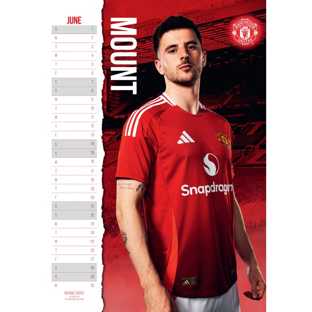 2025 Manchester United Fc - A3 Wall Calendar