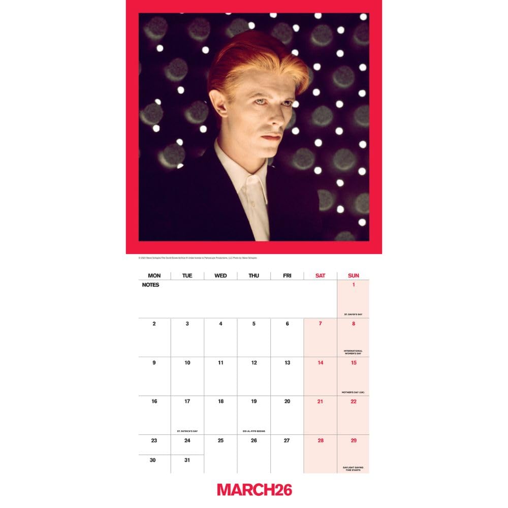 2026 David Bowie - Collector's Edition Record Sleeve - Square Wall Calendar