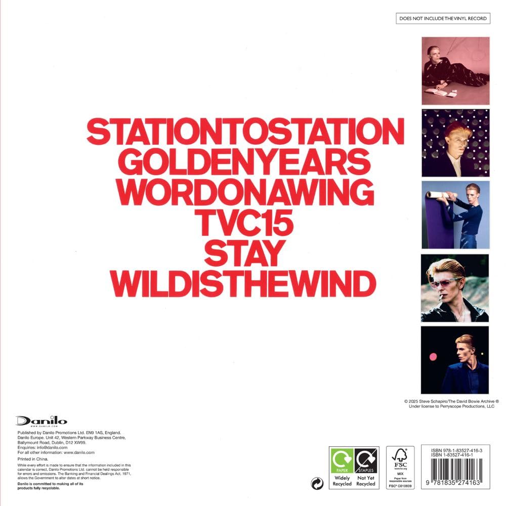 2026 David Bowie - Collector's Edition Record Sleeve - Square Wall Calendar