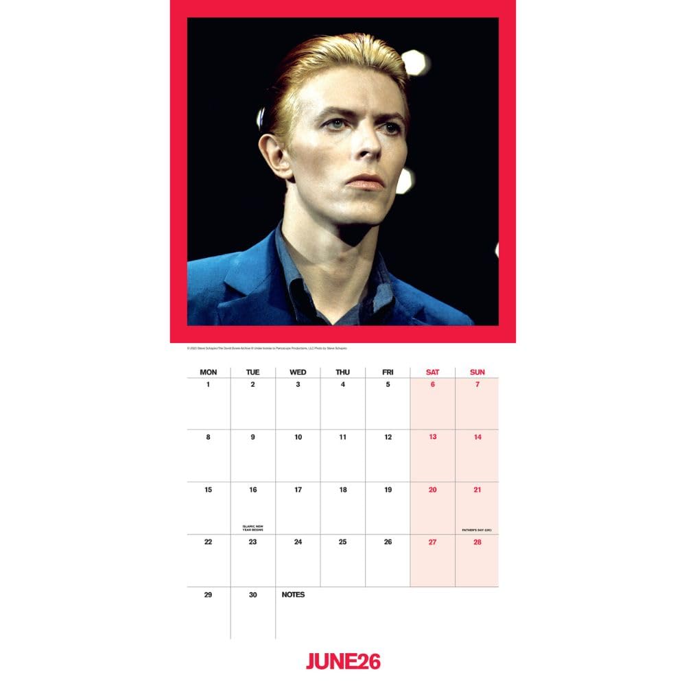 2026 David Bowie - Collector's Edition Record Sleeve - Square Wall Calendar