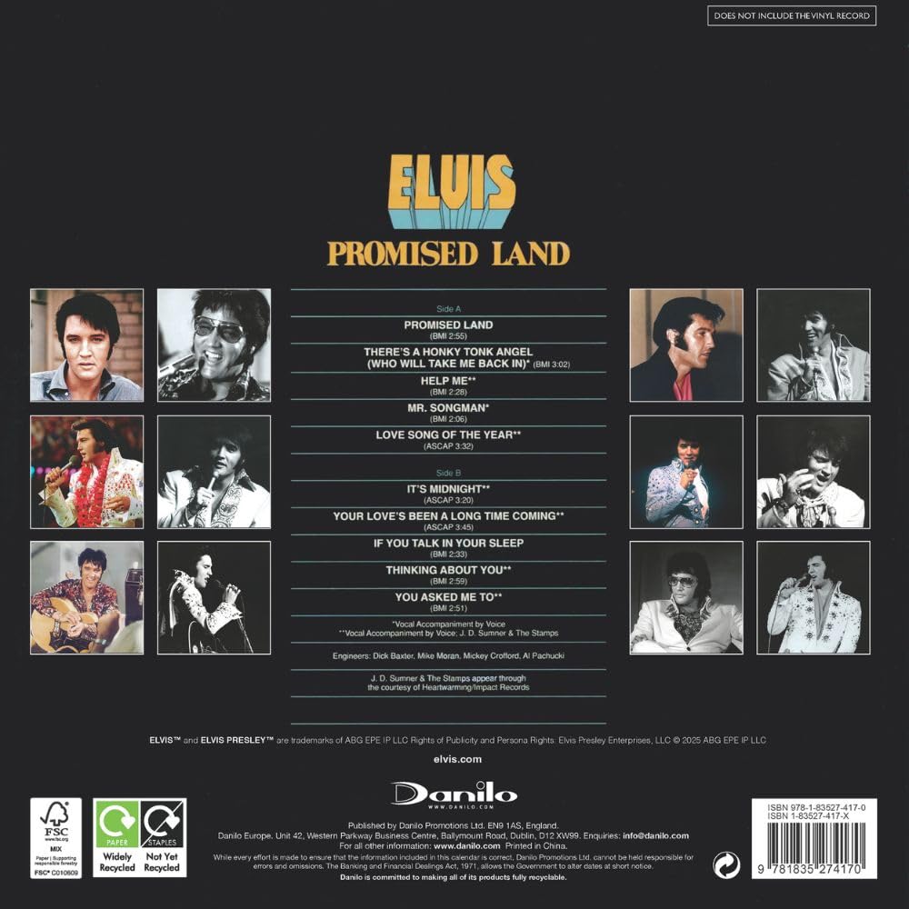 2026 Elvis - Collector's Edition Record Sleeve - Square Wall Calendar