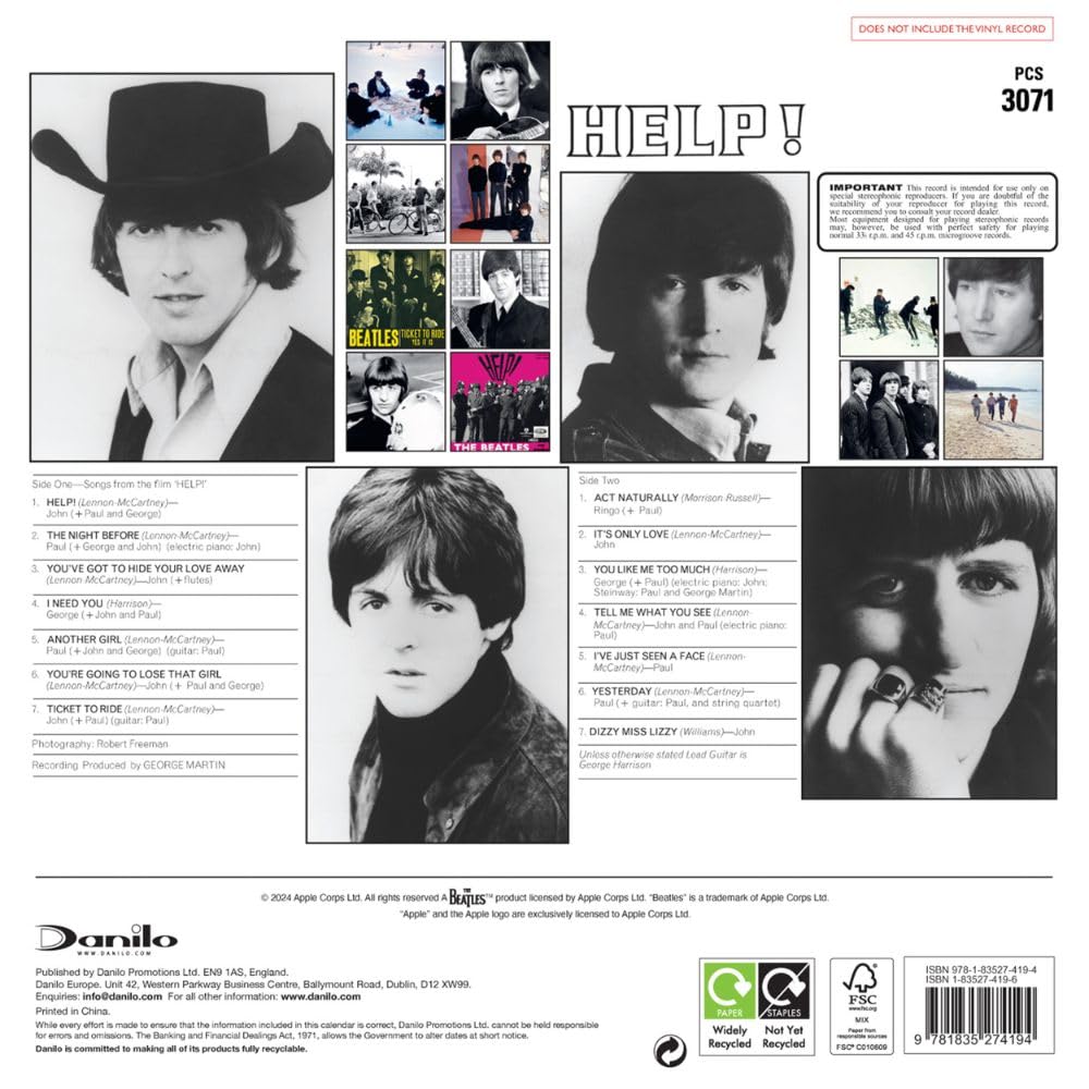 2026 The Beatles - Collector's Edition Record Sleeve - Square Wall Calendar