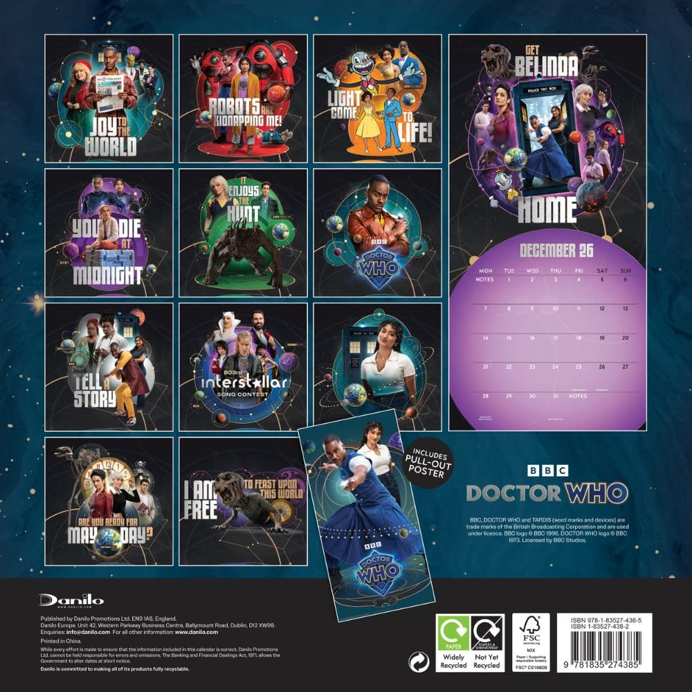 2026 Doctor Who The 15th Doctor - Square Wall Calendar