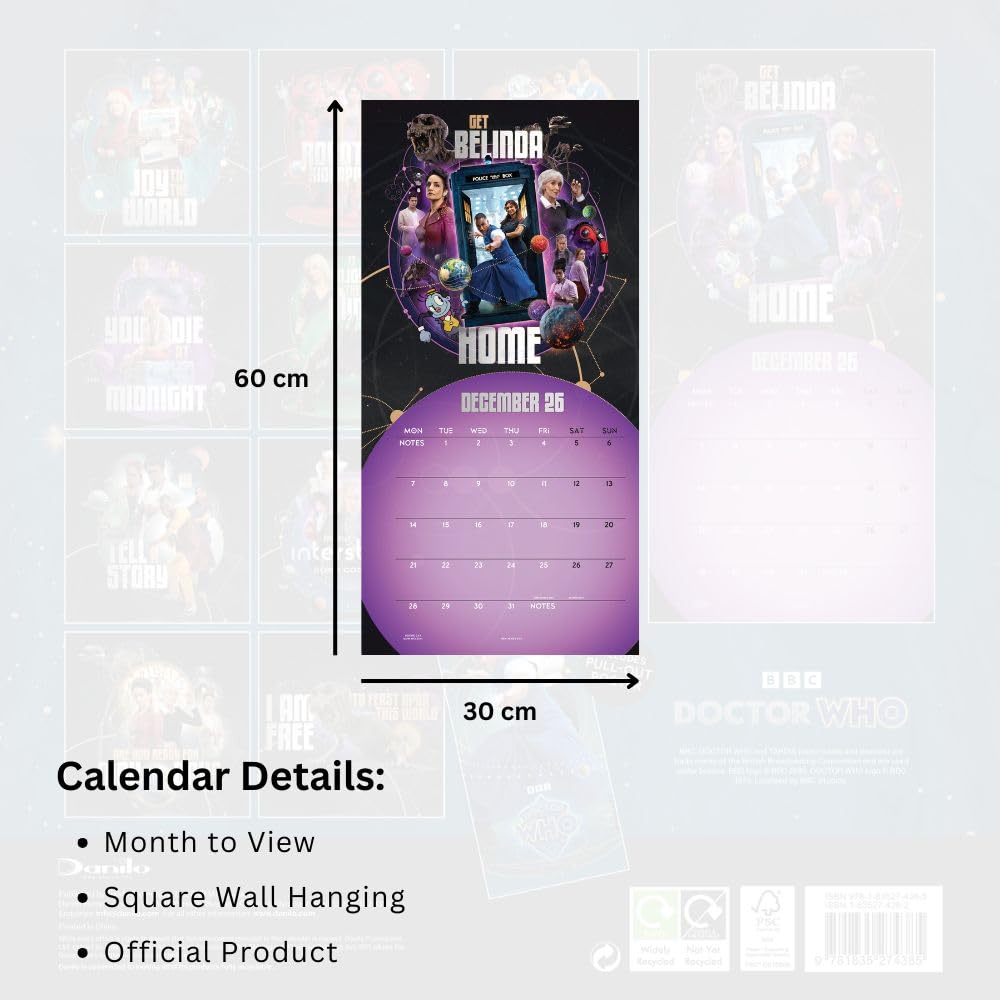 2026 Doctor Who The 15th Doctor - Square Wall Calendar