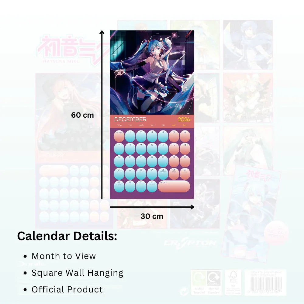 2026 Hatsune Miku - Square Wall Calendar