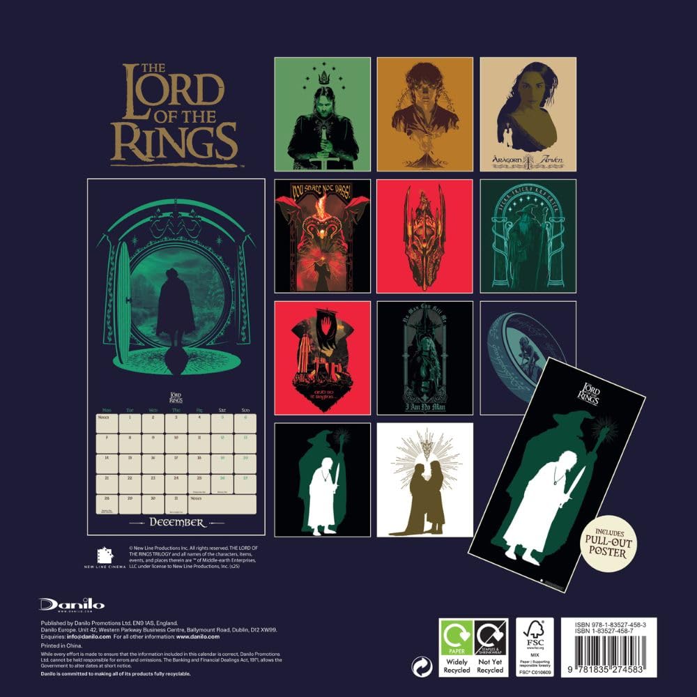2026 Lord Of The Rings - Square Wall Calendar