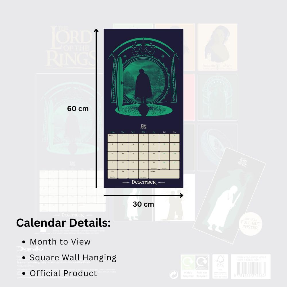 2026 Lord Of The Rings - Square Wall Calendar