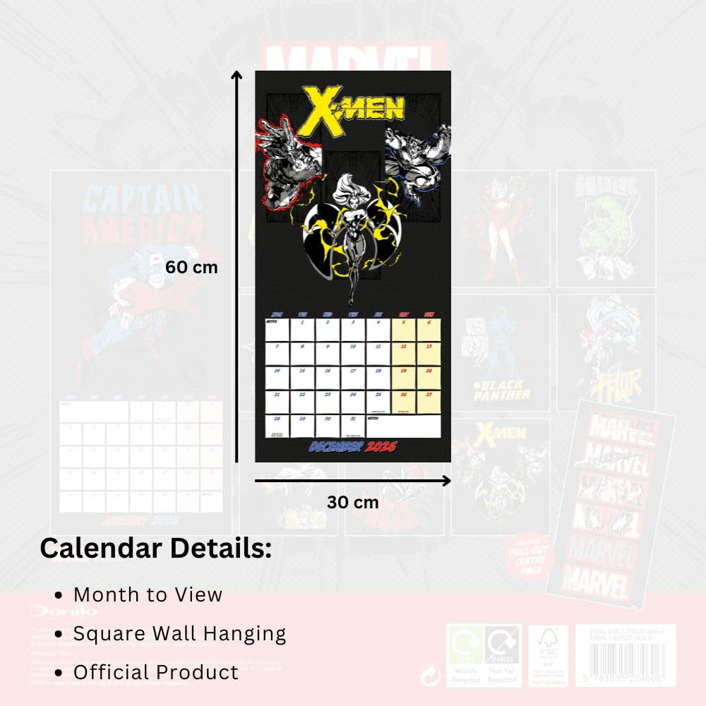 2026 Marvel Comics - Square Wall Calendar