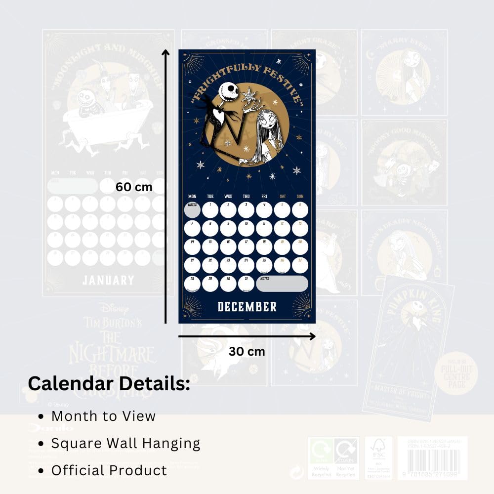 2026 The Nightmare Before Christmas - Square Wall Calendar