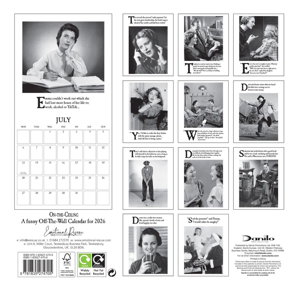 2026 On The Ceiling - Square Wall Calendar