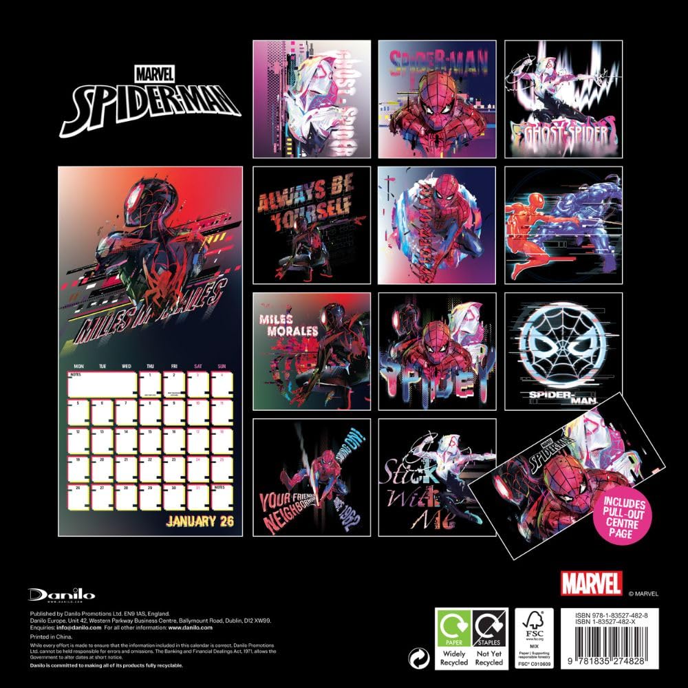 2026 Spider-Man - Square Wall Calendar
