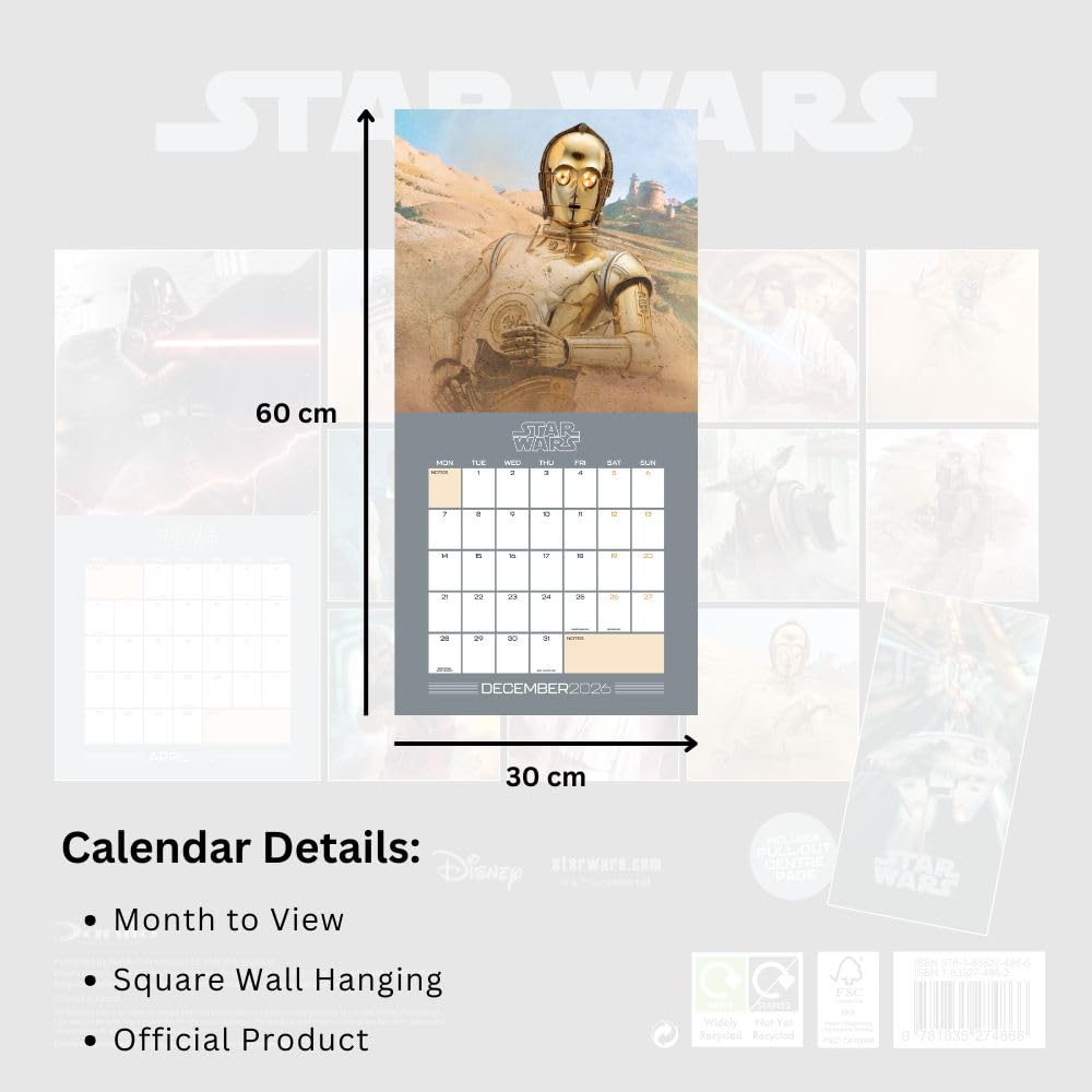 2026 Star Wars Classic - Square Wall Calendar