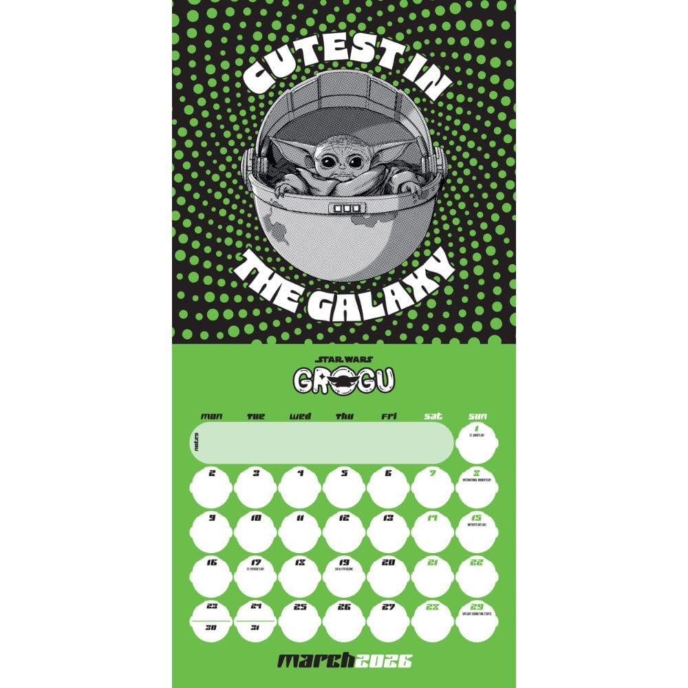 2026 Star Wars - Grogu - Square Wall Calendar