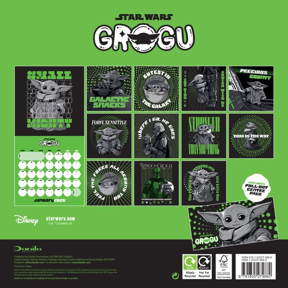 2026 Star Wars - Grogu - Square Wall Calendar