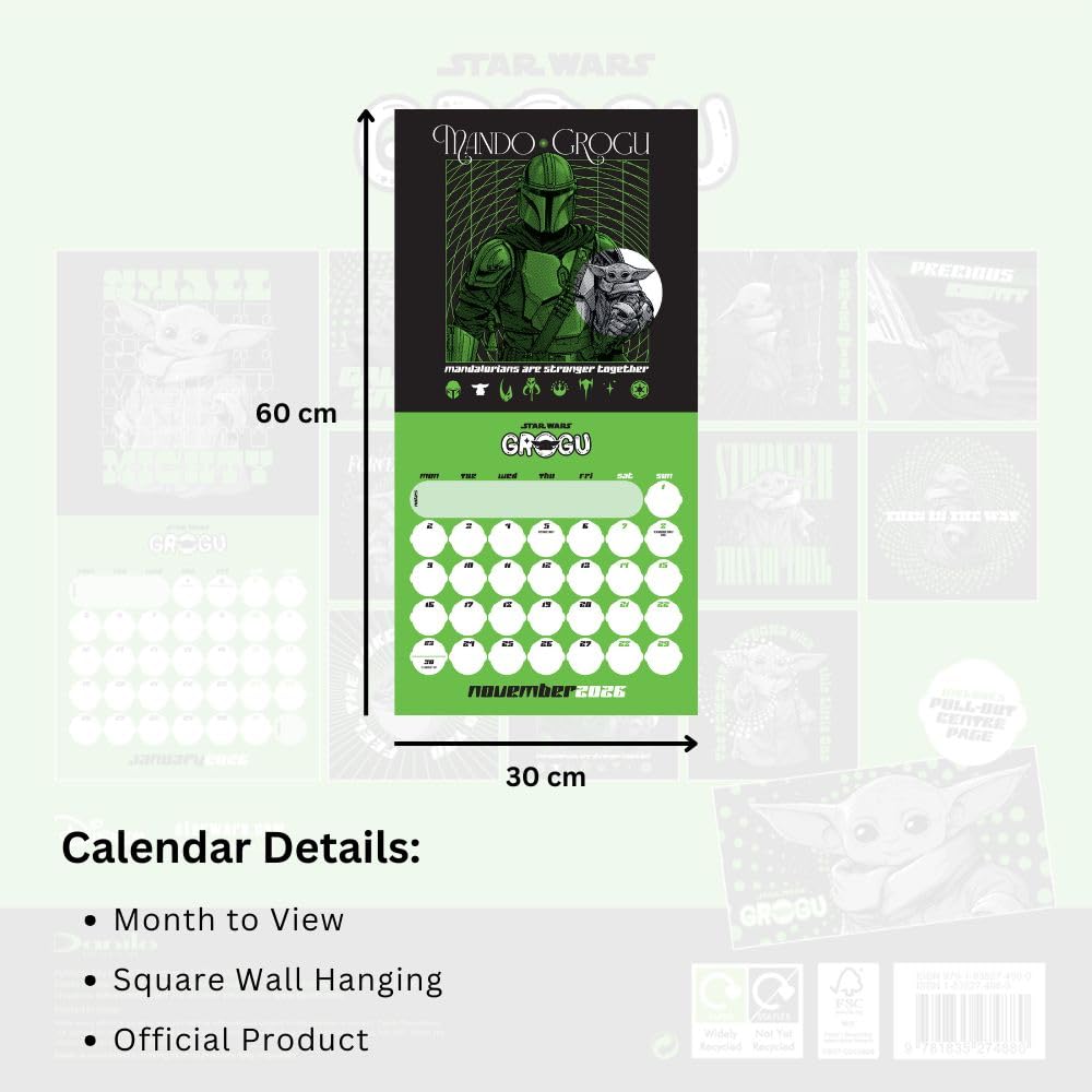 2026 Star Wars - Grogu - Square Wall Calendar