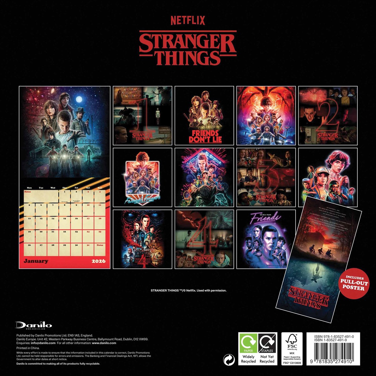 2026 Stranger Things - Square Wall Calendar