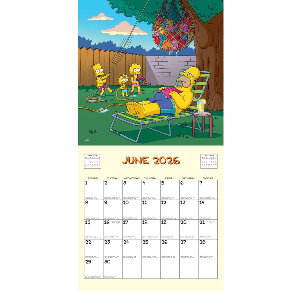 2026 The Simpsons - Square Wall Calendar