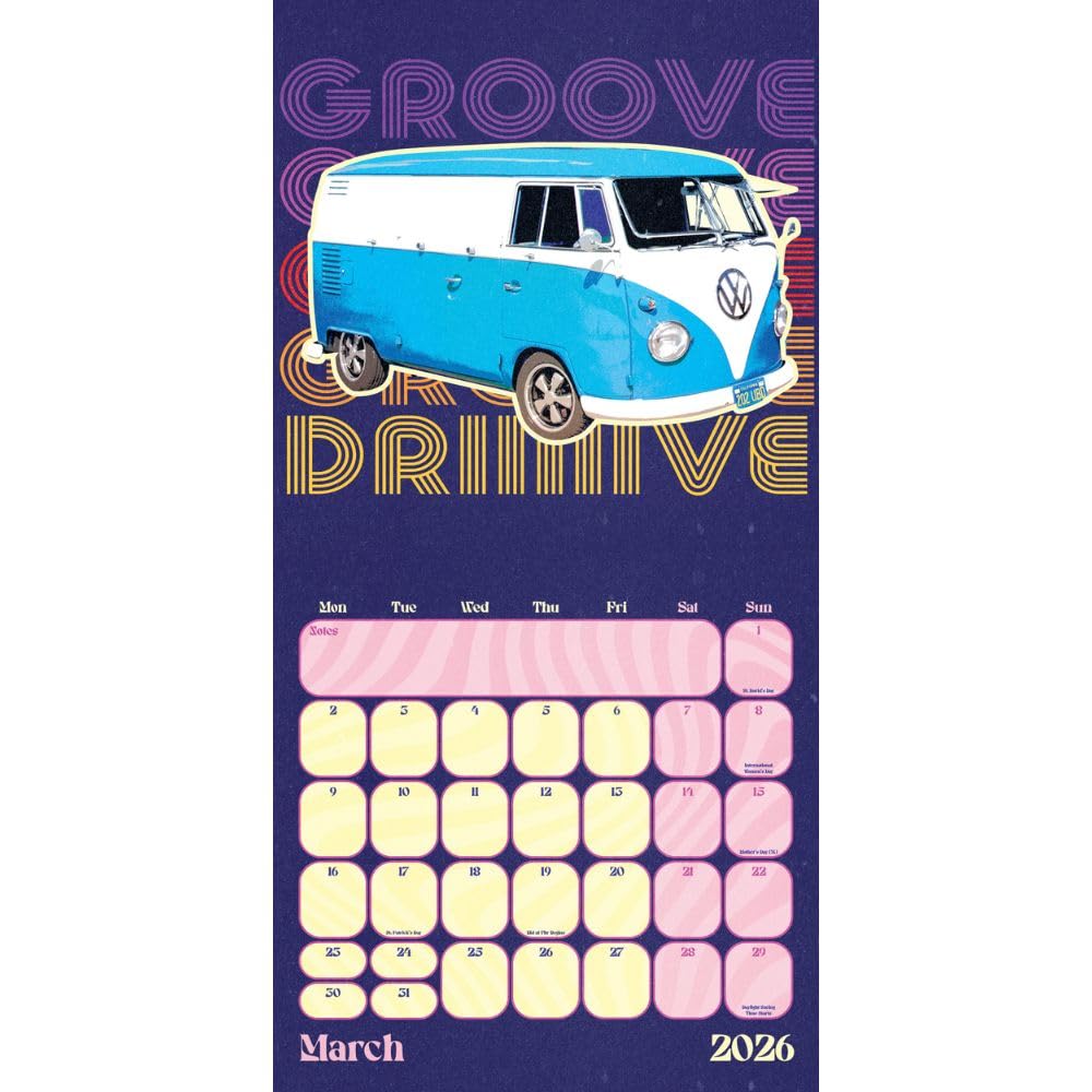 2026 VW Campervans - Square Wall Calendar