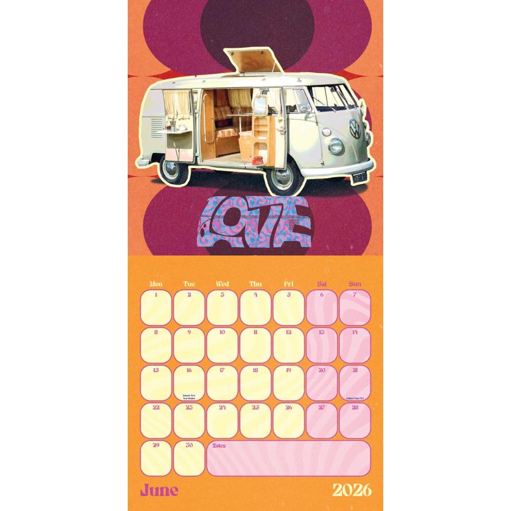 2026 VW Campervans - Square Wall Calendar