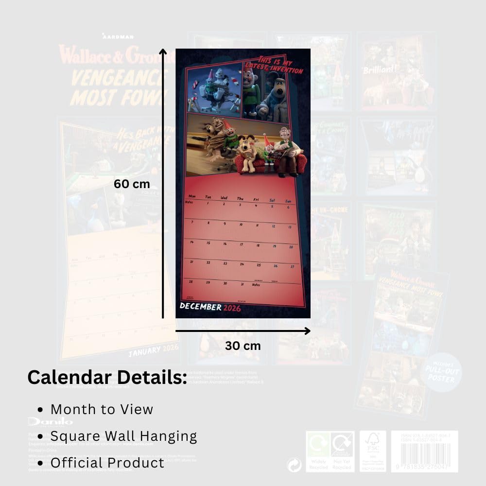 2026 Wallace &amp; Gromit - Square Wall Calendar