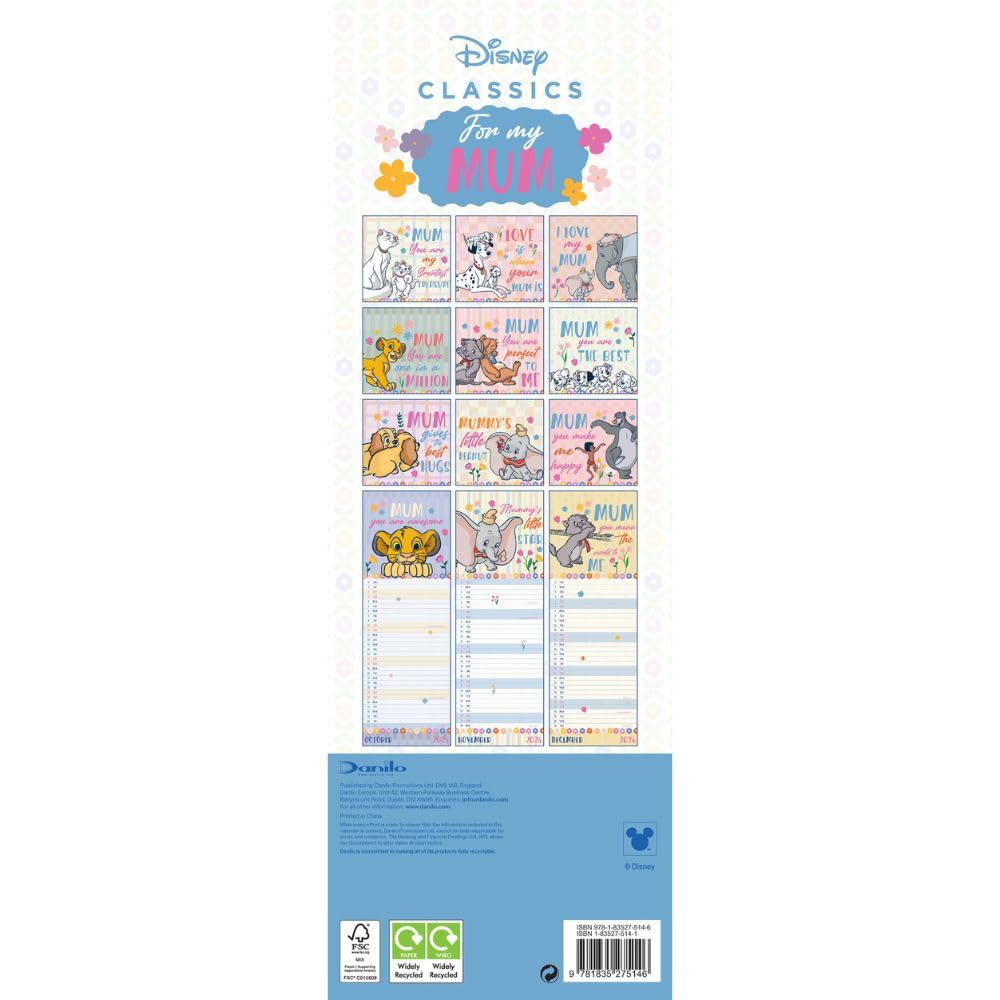 2026 Disney For My Mum - Slim Wall Calendar