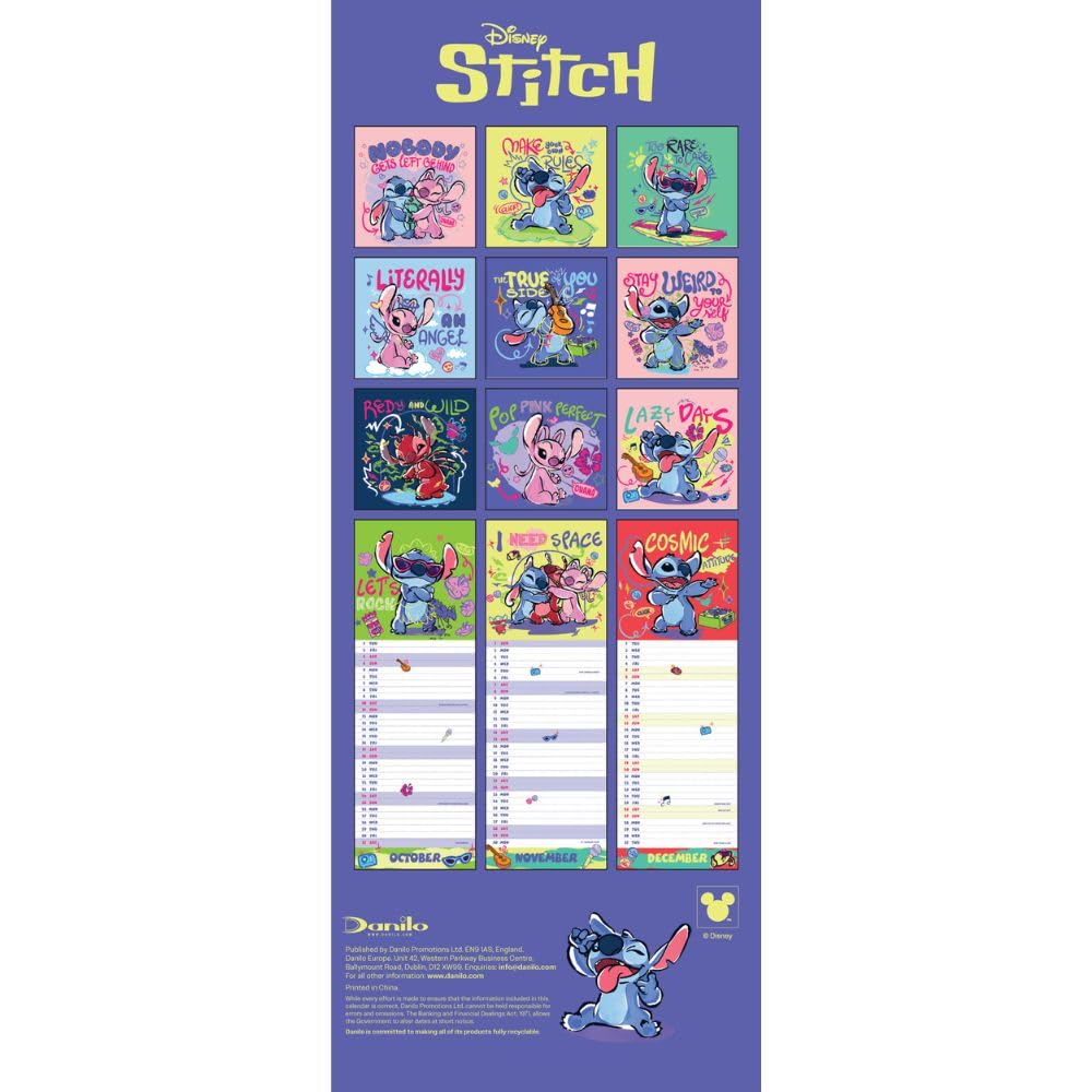 2026 Stitch - Slim Wall Calendar