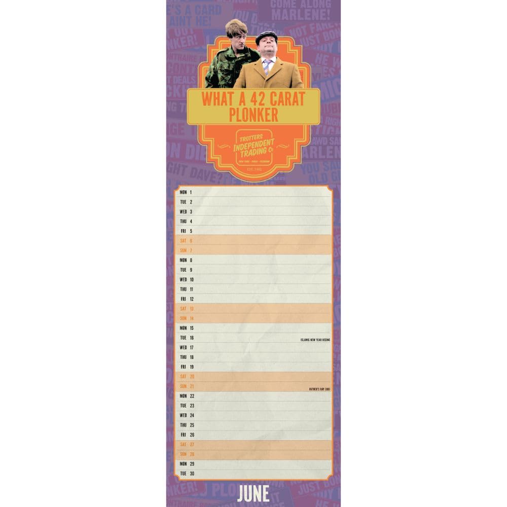 2026 Only Fools And Horses - Slim Wall Calendar
