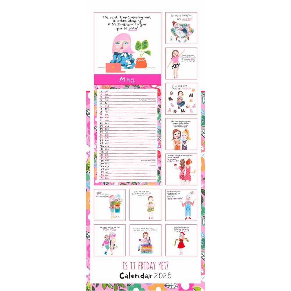 2026 Is it Friday Yet? - Paper Salad - Slim Wall Calendar