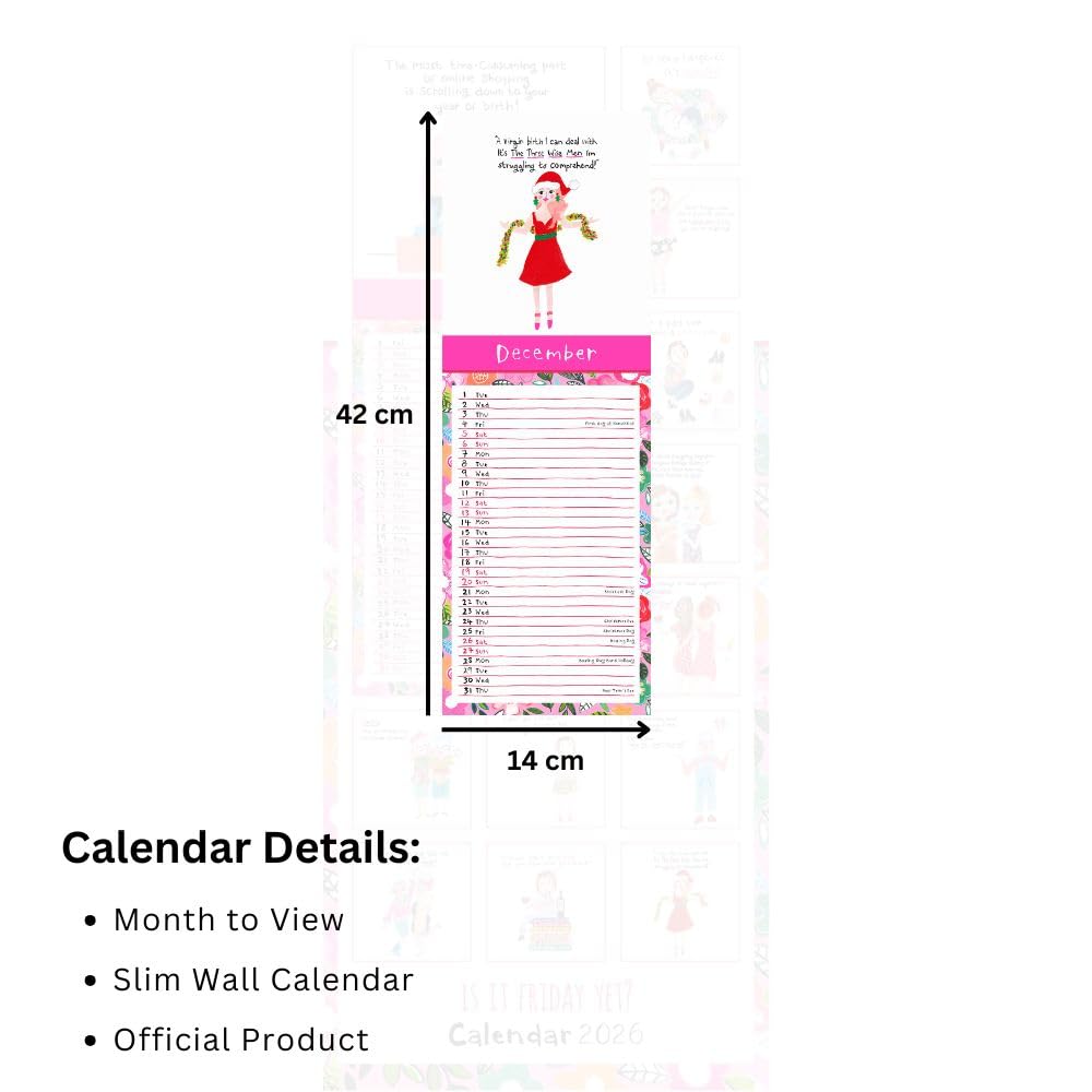 2026 Is it Friday Yet? - Paper Salad - Slim Wall Calendar