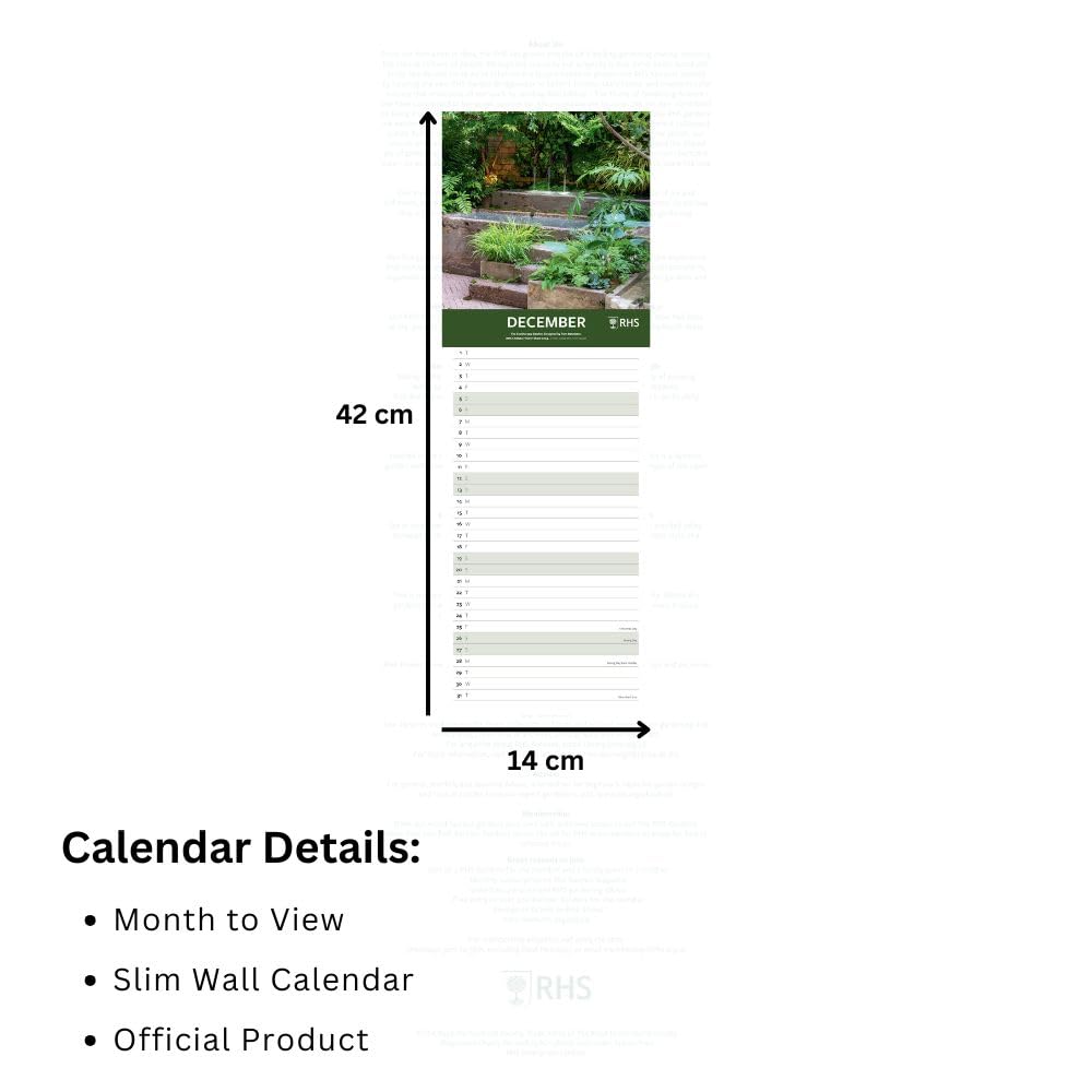 2026 RHS - Chelsea Flower Show - Slim Wall Calendar