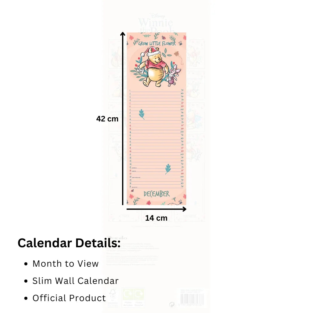2026 Winnie The Pooh - Slim Wall Calendar
