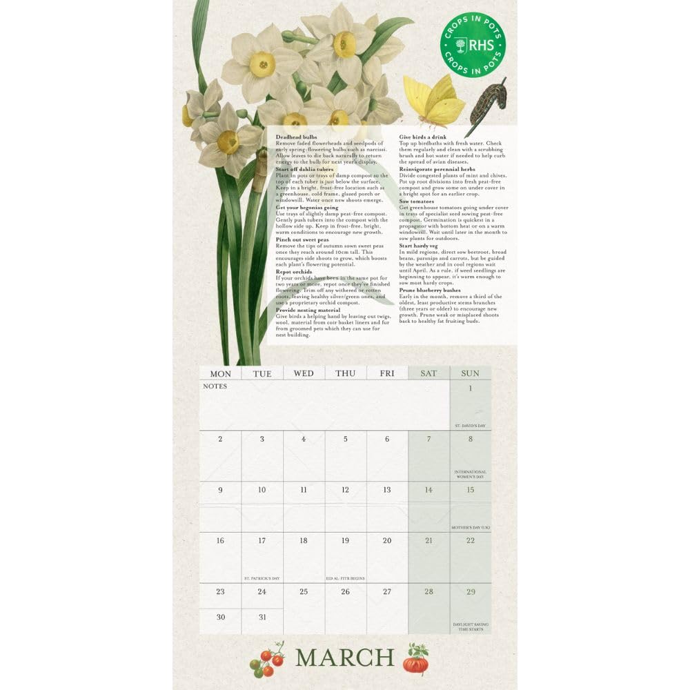 2026 RHS - Crops In Pots - Mini Wall Calendar