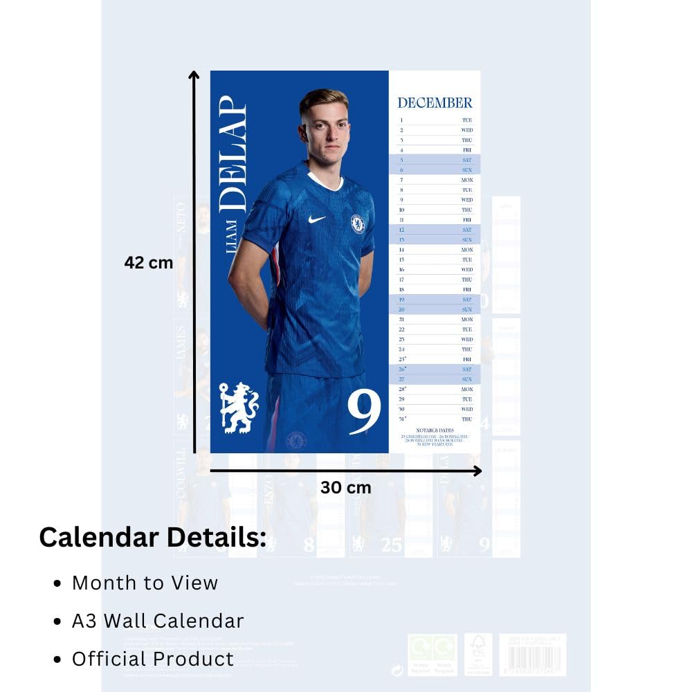 2026 Chelsea FC - A3 Wall Calendar