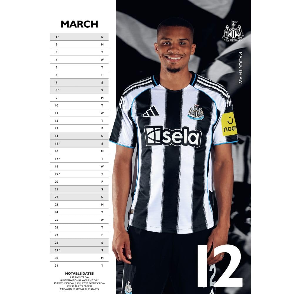 2026 Newcastle United FC - A3 Wall Calendar