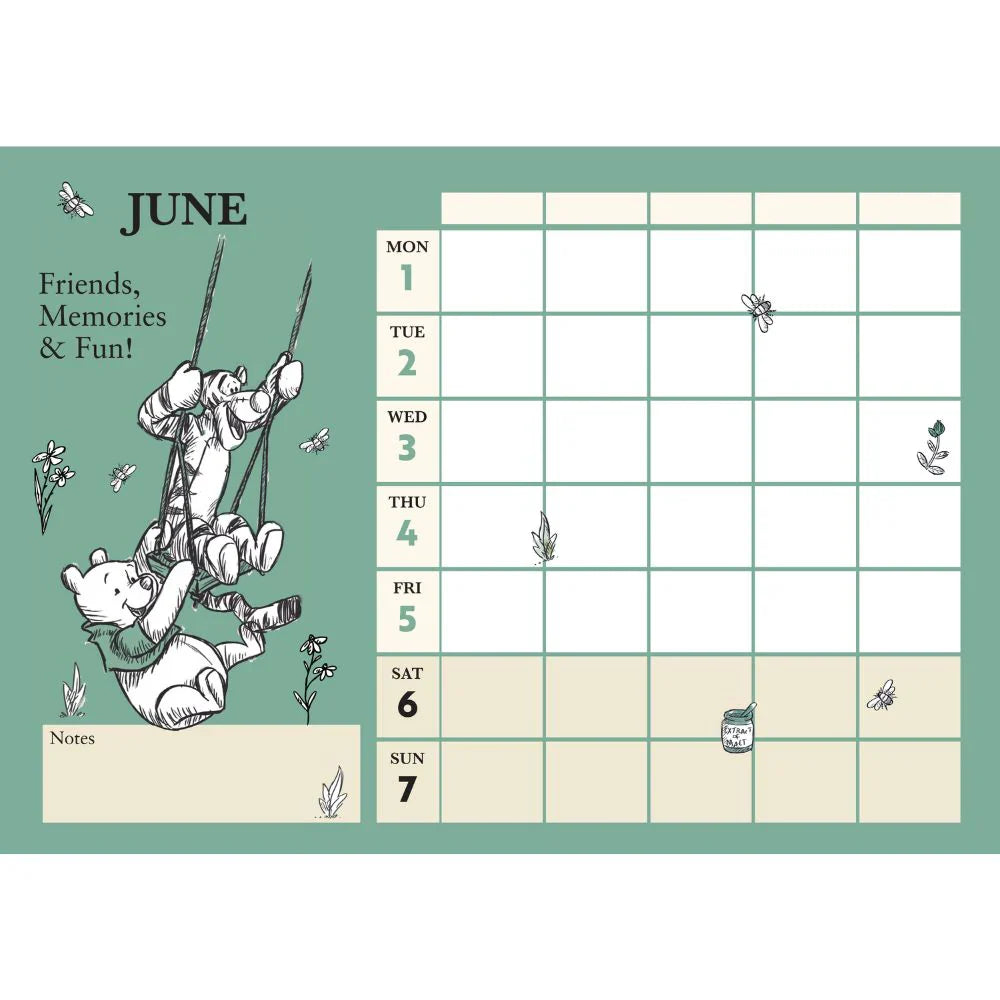 2026 Winnie The Pooh - Family Organiser Calendar - Deluxe Wall Calendar