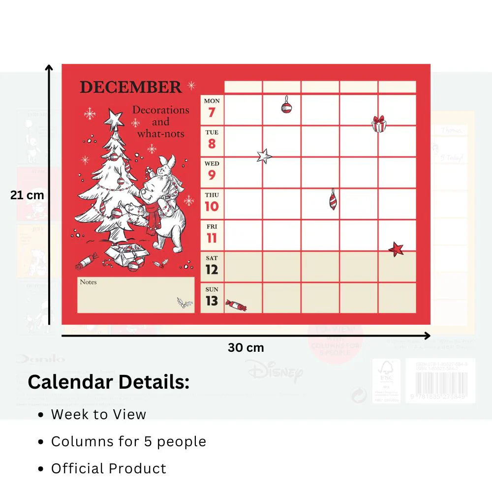 2026 Winnie The Pooh - Family Organiser Calendar - Deluxe Wall Calendar