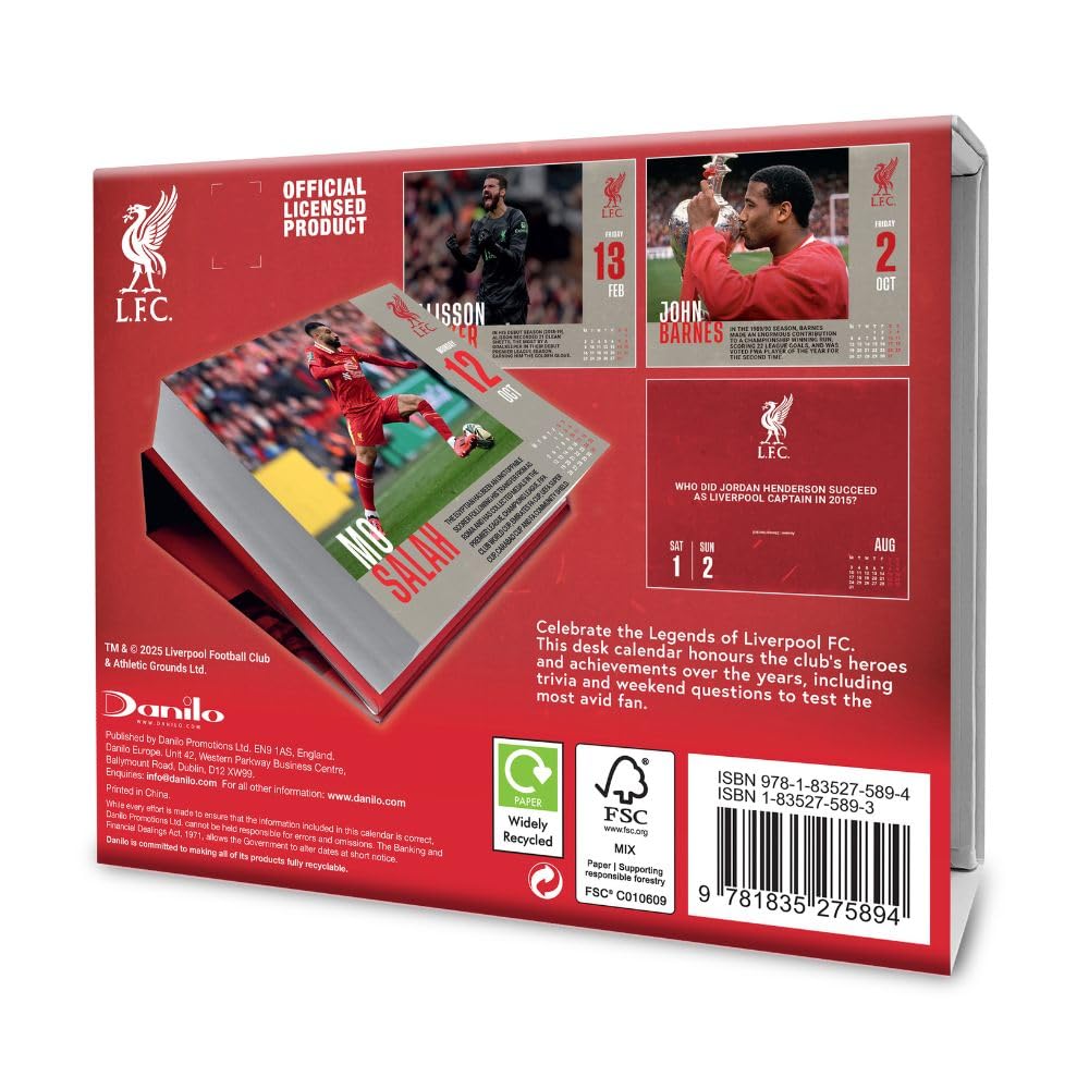 2026 Liverpool FC - Daily Boxed Page-A-Day Calendar