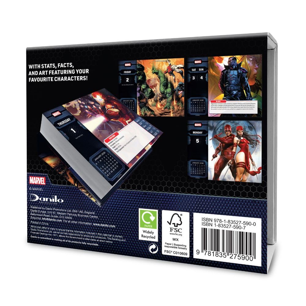 2026 Marvel - Daily Boxed Page-A-Day Calendar