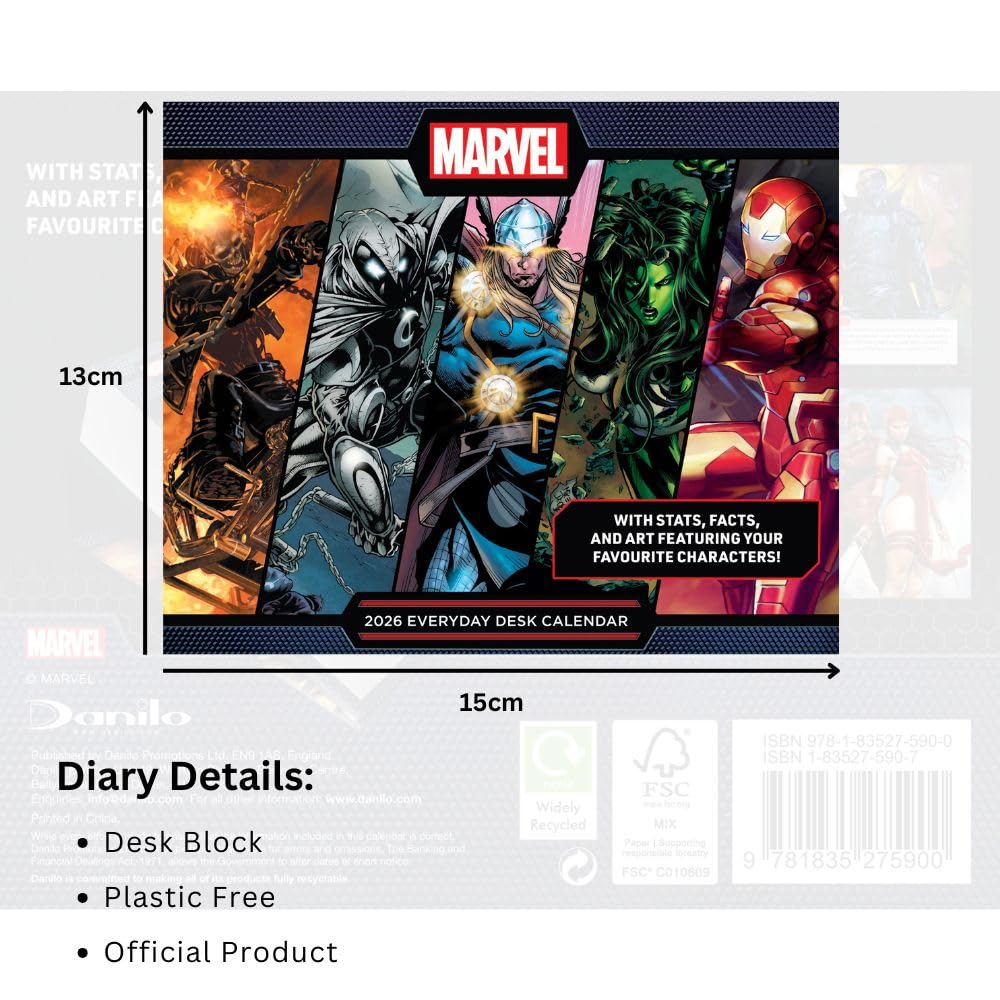 2026 Marvel - Daily Boxed Page-A-Day Calendar