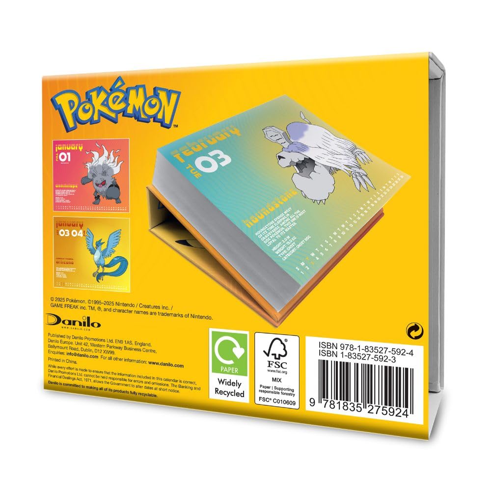 2026 Pokemon - Daily Boxed Page-A-Day Calendar