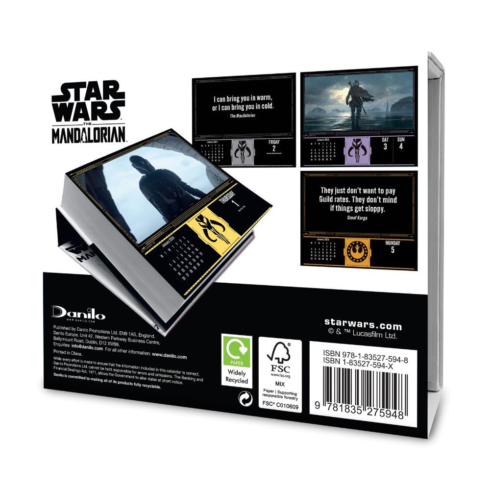 2026 Star Wars The Mandalorian - Daily Boxed Page-A-Day Calendar