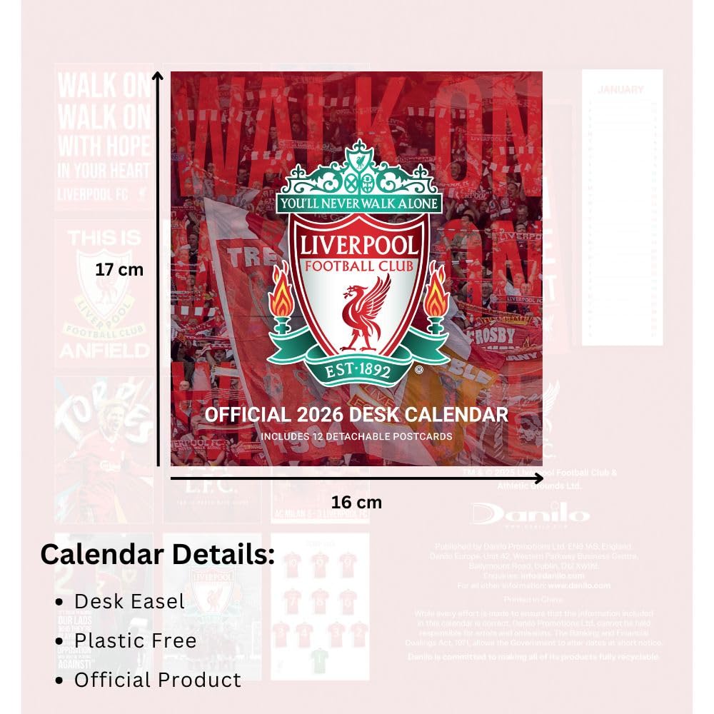 2026 Liverpool FC - Desk Easel Calendar