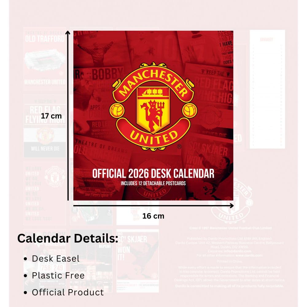 2026 Manchester United FC - Desk Easel Calendar