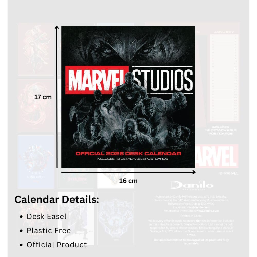 2026 Marvel Studios - Desk Easel Calendar