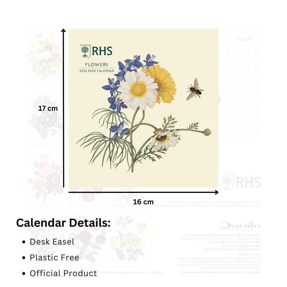 2026 RHS - Flowers - Desk Easel Calendar