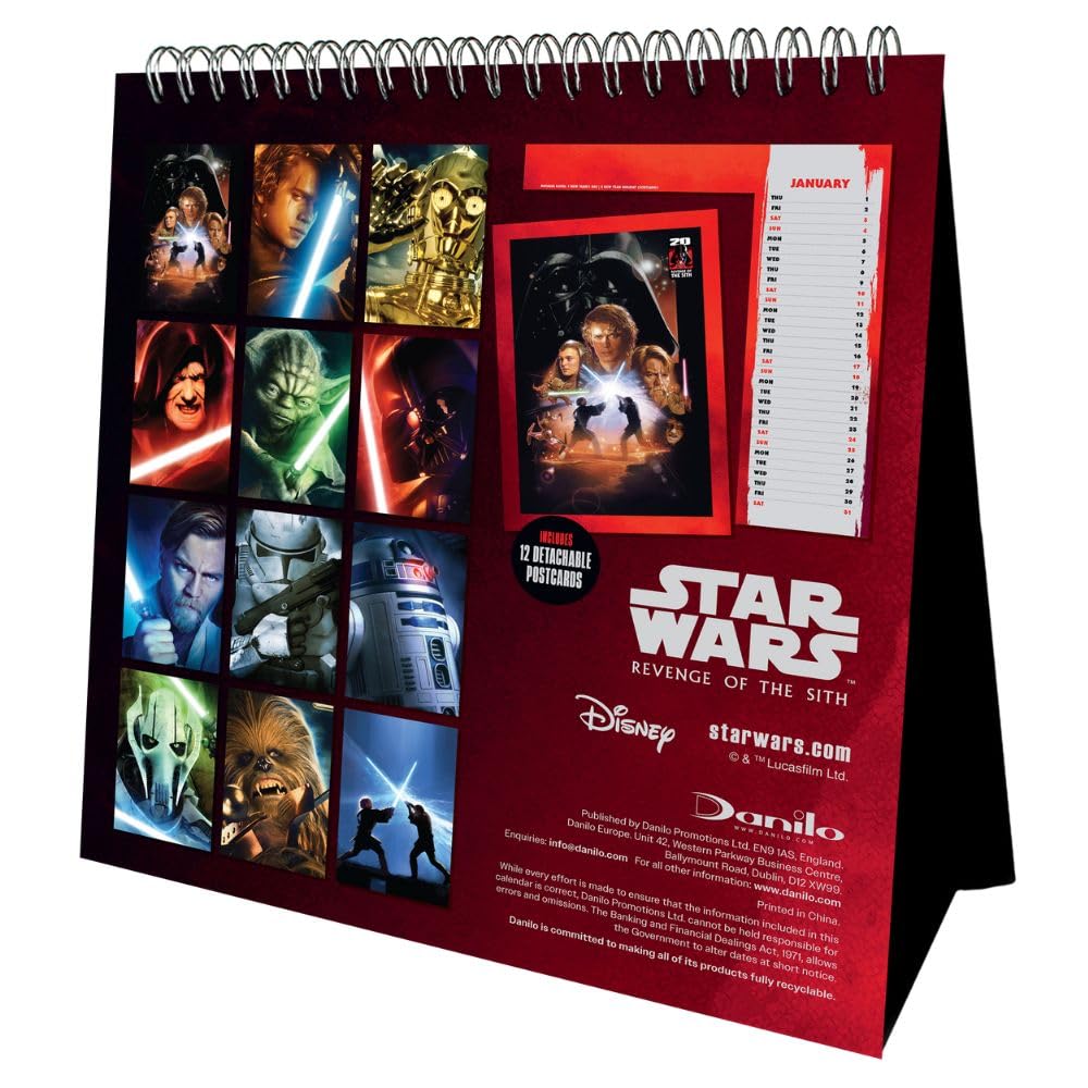 2026 Star Wars Classic - Post Card - Desk Easel Calendar