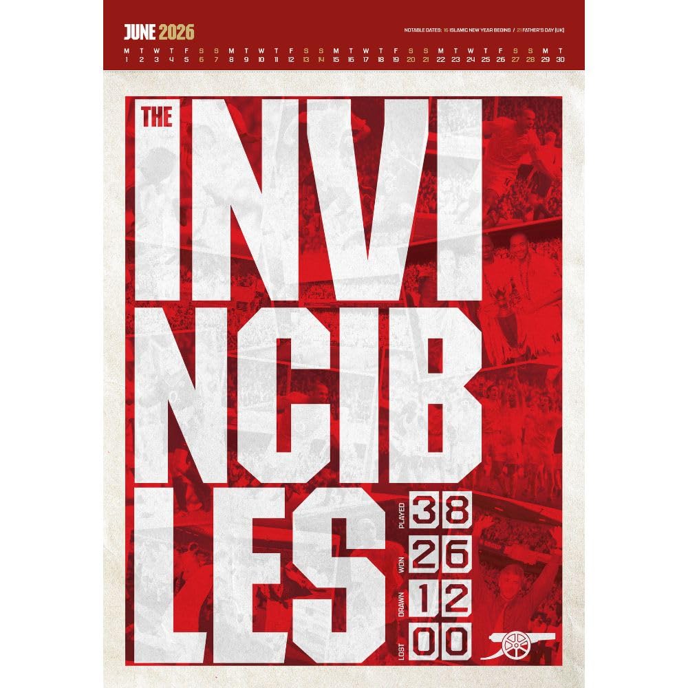 2026 Arsenal FC - A3 Deluxe Wall Calendar