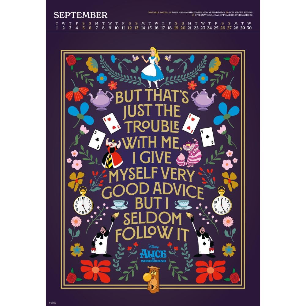 2026 Disney Inspirational Quotes - A3 Deluxe Wall Calendar
