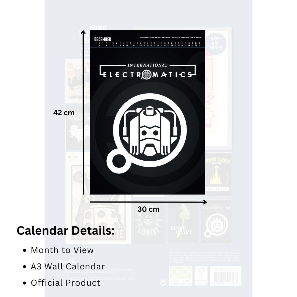 2026 Doctor Who Classic - A3 Deluxe Wall Calendar