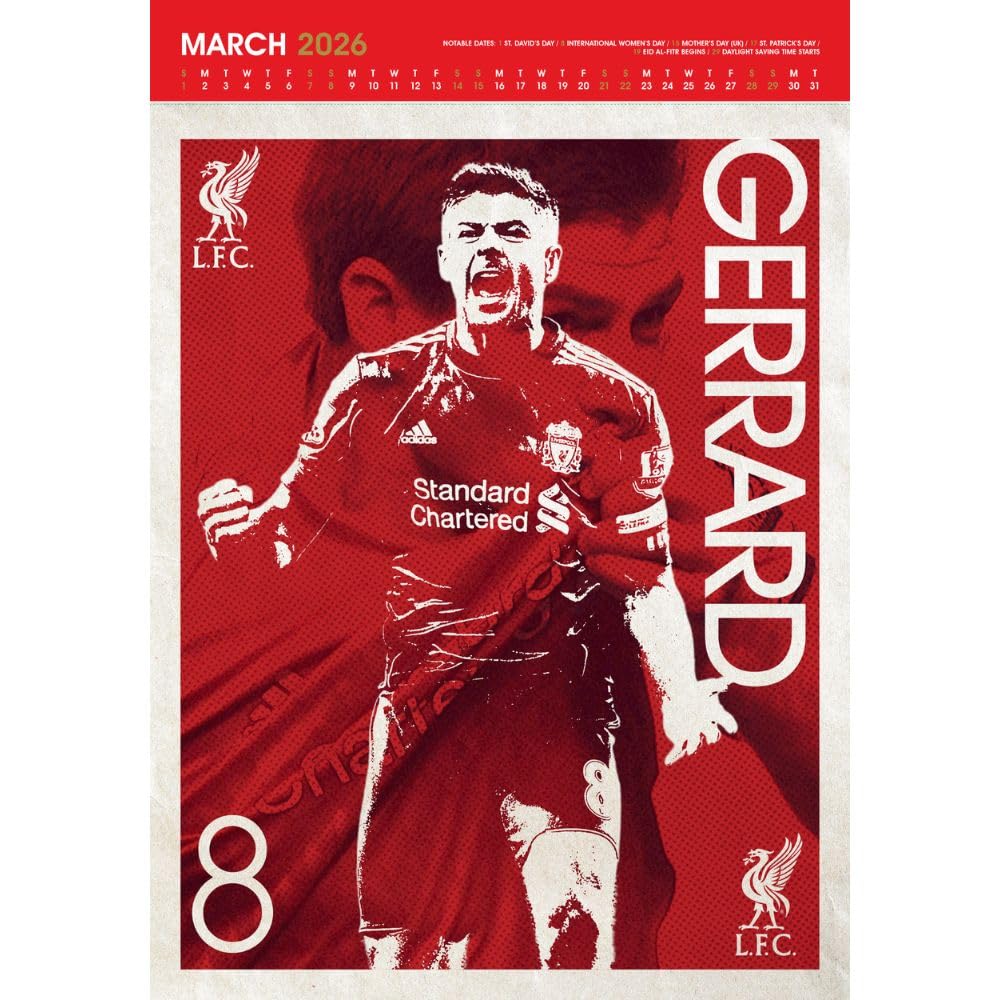 2026 Liverpool FC - A3 Deluxe Wall Calendar